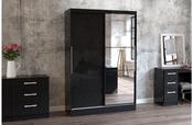 Solid Colour Lynx 2 Door Sliding Robe with Mirror image
