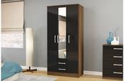 Two Tone Lynx 3 Door 2 Drawer Robe with Mirror image