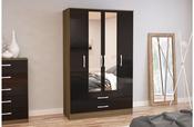 Two Tone Lynx 4 Door 2 Drawer Robe with Mirror image