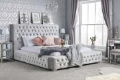 Grande Crushed Velvet Diamante Bed Frame - BigMickey.ie image