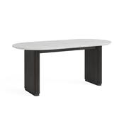 Lucas Oval Dining Table Marble Top - BigMickey.ie image