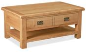 Salisbury Large Coffee Table With Drawers And Shelf - BigMickey.ie image