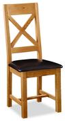 Salisbury Cross Back Chair With PU Leather Seat - BigMickey.ie image