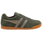 Gola Harrier Suede Trainers Dark Khaki / Rhino / Otter