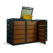 Metal Wheelie Bin Shed with Golden Oak