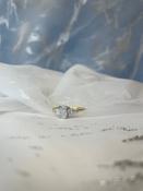 0.72ct Oval with pear cut side stones in 18ct yellow gold image