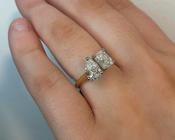 Toi Et Moi Radiant &amp; Pear Cut Diamond 18ct Yellow Gold Ring image
