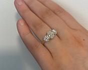 2.94ct Oval &amp; Round Brilliant Trilogy Ring in 18ct Yellow Gold image