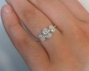 1.54ct Oval trilogy ring in 18ct yellow gold image