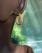 Medium Rounded 9ct Yellow Gold Hoop Earrings image