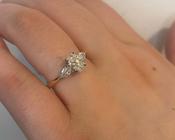 0.72ct Oval with pear cut side stones in 18ct yellow gold image