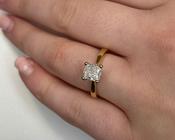 1ct Cushion Cut Diamond Engagement Ring in 18ct Yellow Gold image