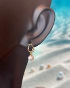9ct Yellow Gold Oval Drop Earrings with Freshwater Pearls image