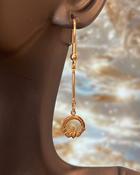 9ct Yellow Gold Claddagh &amp; Bar Drop Earrings image