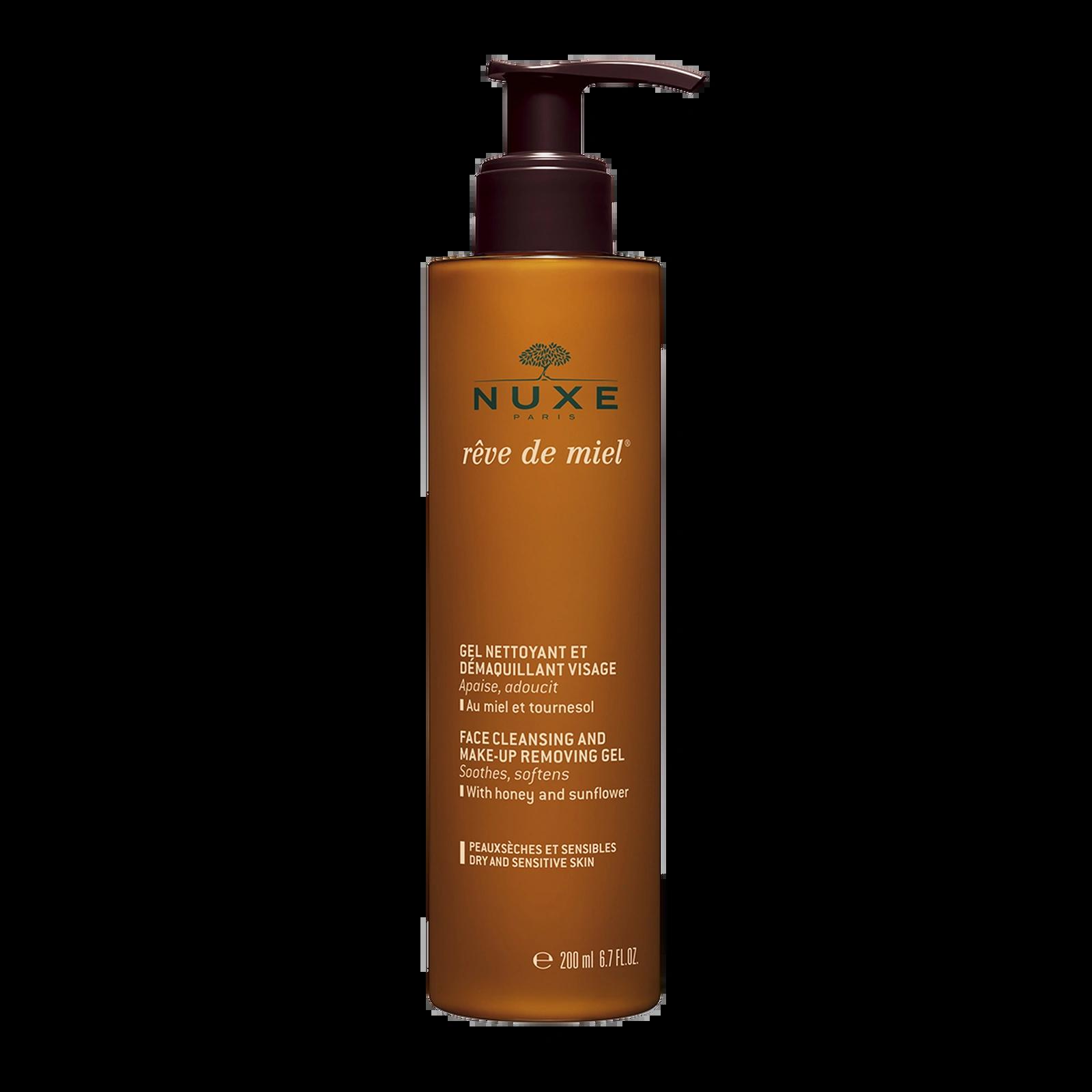 Nuxe Rêve de Miel Face Cleansing Gel 200ml, Soothes, Removes Make-Up, Dry & Sensitive Skin