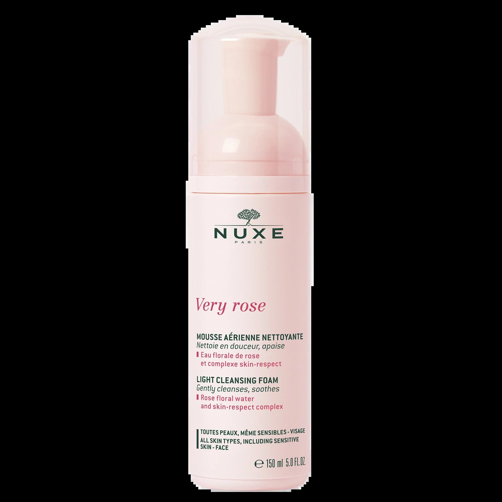 NUXE Very Rose Foam Cleanser 150ml for All Skin Types - Gently Cleanses, Soothes, Rose Floral Water