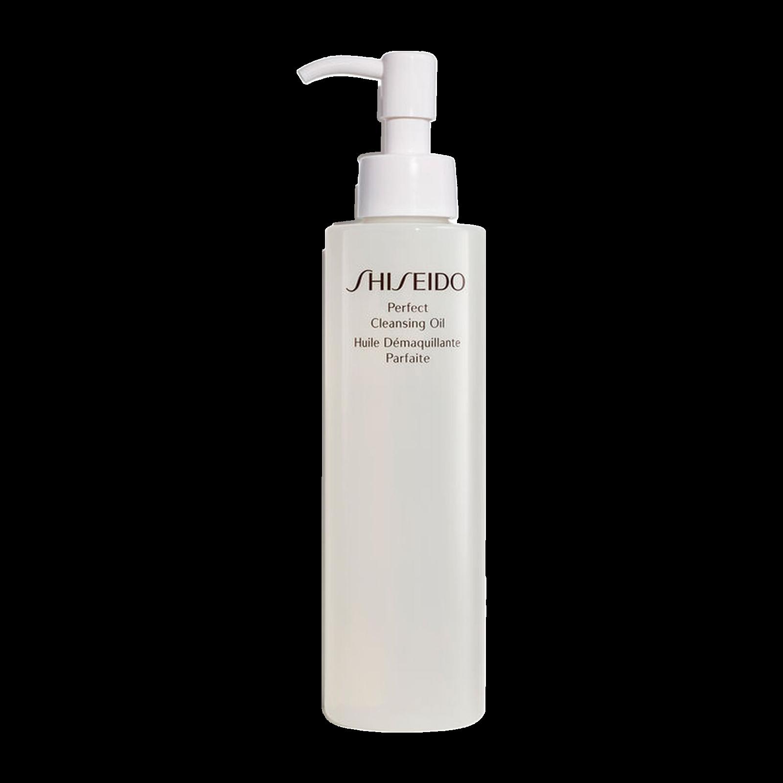 Shiseido Perfect Cleansing Oil 180ml | Removes Makeup & Impurities | Image Features: Pump, Bottle, Cleansing Oil, Perfect, Shiseido