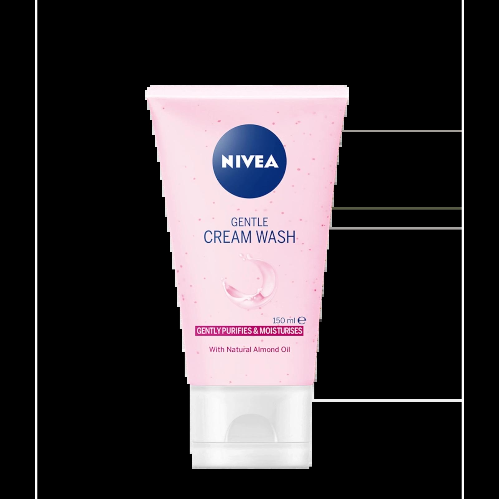 Nivea Gentle Cream Wash 150ml - Gently Purifies & Moisturises, With Natural Almond Oil