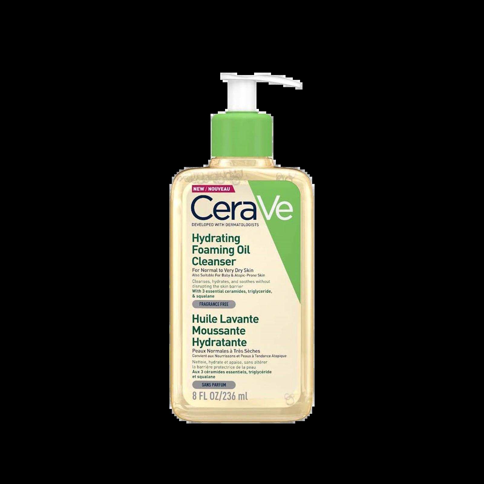 CeraVe Hydrating Foaming Oil Cleanser 236ml for Normal to Very Dry Skin, Fragrance Free
