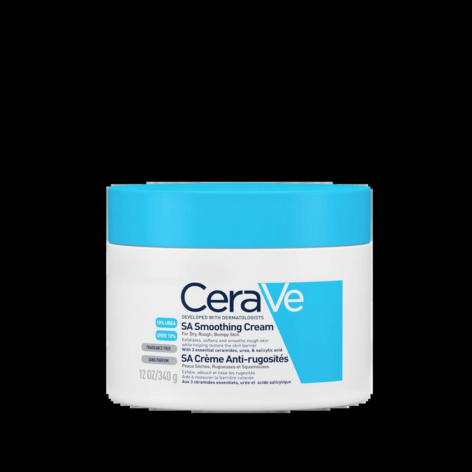 CeraVe SA Smoothing Cream 340g for Dry, Rough & Bumpy Skin with 10% Urea, Fragrance Free, Exfoliates, softens and smooths rough skin