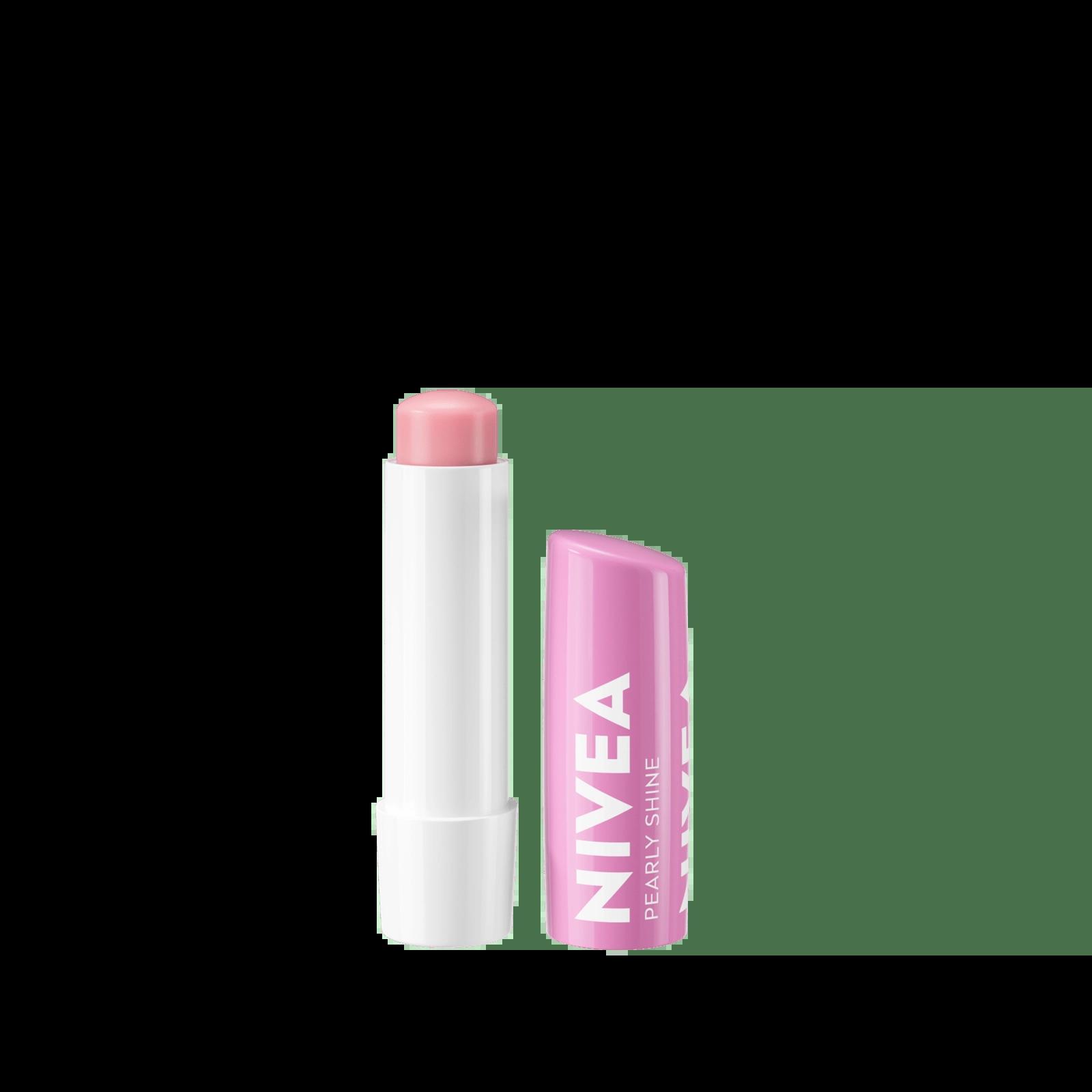 Nivea Pearly Shine Lip Balm 4.8g with 24h Moisture and Pearly Finish, Natural Ingredients, Improved Formula