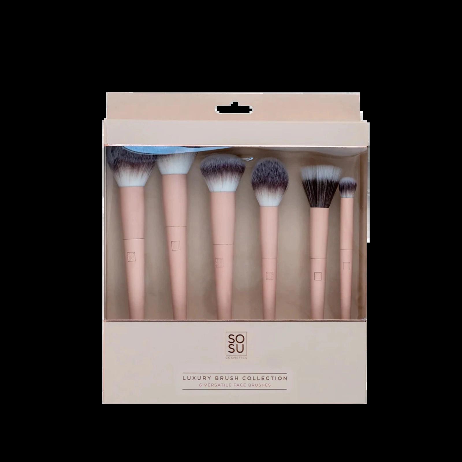 SOSU Pink Handle Brush Collection - 6 Face Brushes