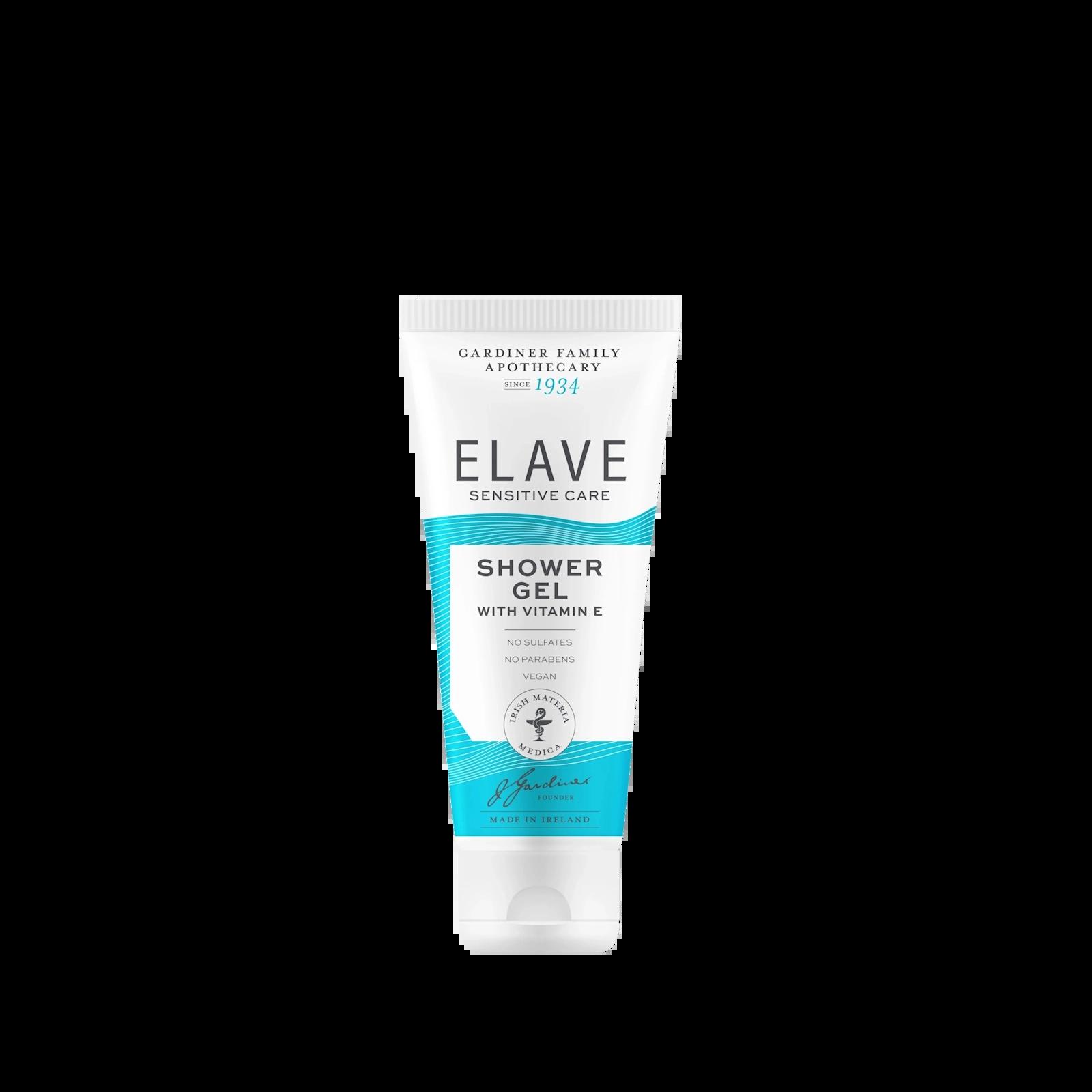 Elave Shower Gel 250ml Sensitive Care with Vitamin E, No Sulfates, No Parabens, Vegan