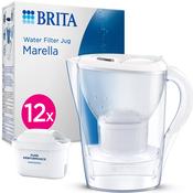 BRITA Marella Water Filter Jug – White + 12 MAXTRA PRO Cartridges