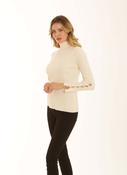 Pomodoro - Pearl Trim Roll Neck Jumper image