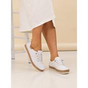 Lunar : Evie Leather Plimsoll