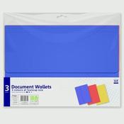 A4 Document Wallets 3 Pack