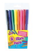 Fine Tip Fibre Colouring Pens 8 Pack image