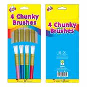 4 Chunky Plastic Handle Paint Brushes