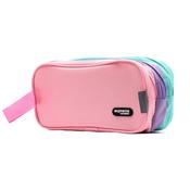 Pencil Case - Three Compartment Zip in Pastel Multi-Colour image