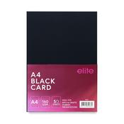 A4 Coloured Card 50Pk (Black)
