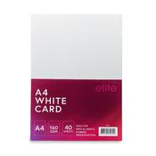 A4 Coloured Card 40Pk (White)