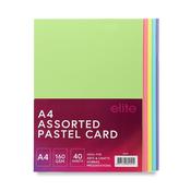 A4 Assorted Coloured Card 40Pk (Pastels)