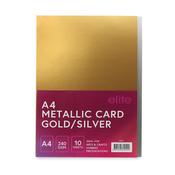 A4 Assorted Metallic Card 10Pk (Gold &amp; Silver)