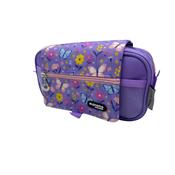 Pencil Case - Three Compartment with Butterfly and Floral Pattern Wrap