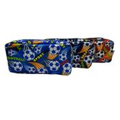Pencil Case - Football Pattern with Double Zip