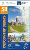 Ordnance Survey Ireland Map 58 (Discovery Series): Clare, Tipperary, Limerick 5th Ed.