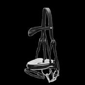 Dy'on Patent Large Crank Noseband Bridle With White Padding And Flash WO image