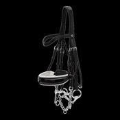Dy'on Patent Large Crank Noseband With White Padding Double Bridle image