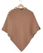 Adamsbro Solid Cashmere Poncho Camel