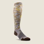 Ariat Ladies AriatTEK Slim Printed Socks Zinc Bridle image