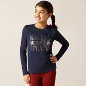 Ariat Youth Glitz Long Sleeved T Shirt Navy Eclipse image