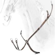 Equiline Five Point Leather Breast Plate with Elastic Havana - BJ101