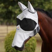 Shires Flyguard Pro Sun Shade Fly Mask W Ears &amp; Nose White