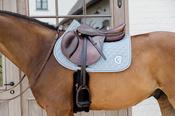 Kentucky Saddle Pad Onion Quilt 3D Logo Jumping Light Blue