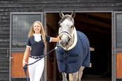 Coldstream Ladies Short Sleeved Roslin Ruffled Crystal Show Shirt Navy image